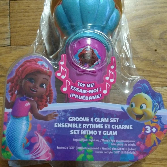 Disney Little Mermaid Groove & Glam Shell Microphone - Teal, Pink, Gold - Picture 6 of 6